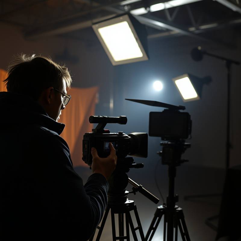 Filming on location with professional equipment